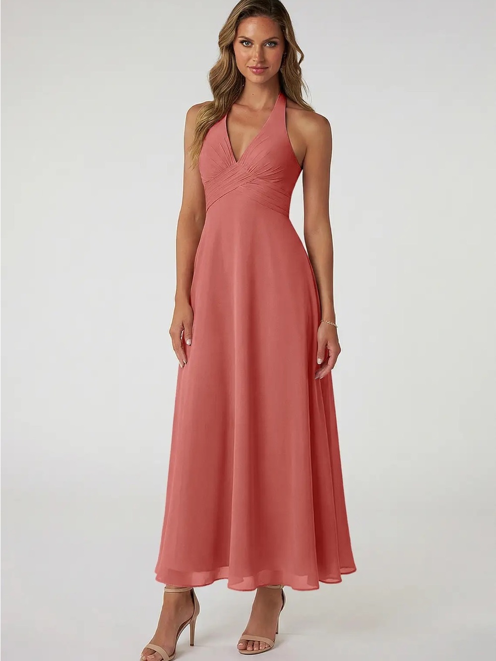 Azazie Tessie Bridesmaid Dress in Salmon Pink